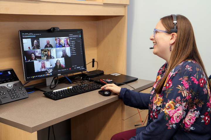 Madeline Barger on a video conference