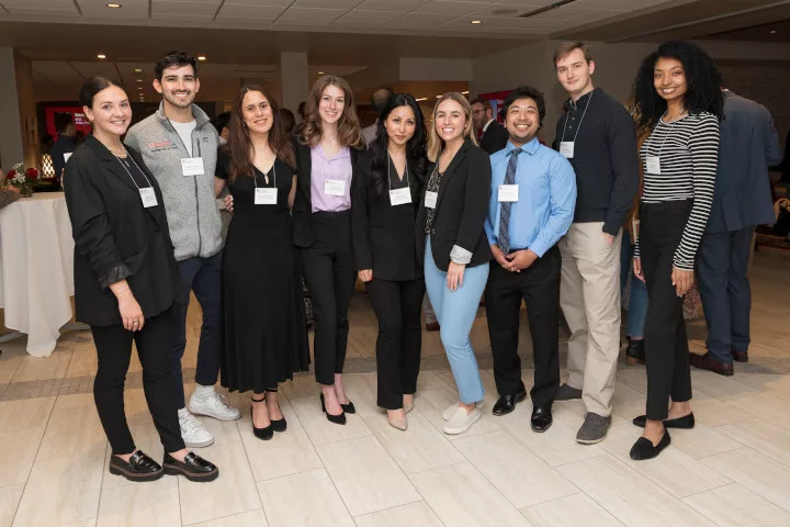 medical students standing together at a donor event
