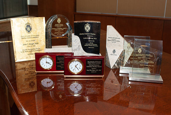 WMAA awards on a table