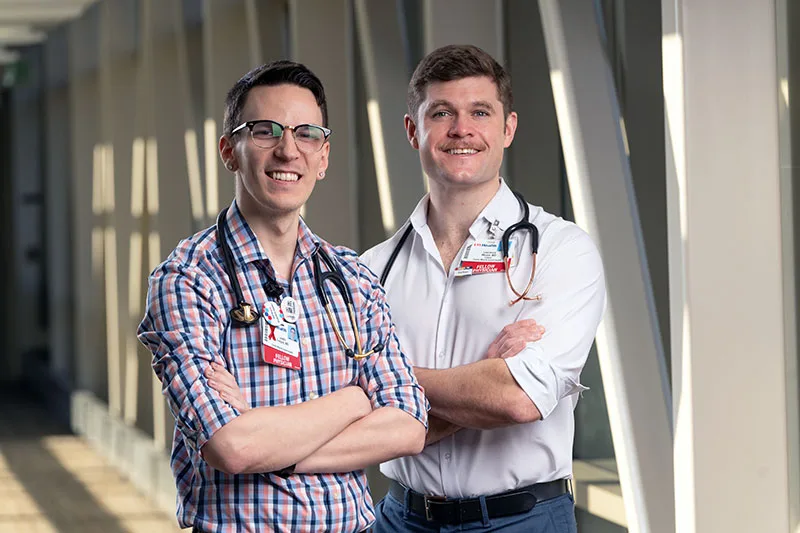 Two smiling young health professionals