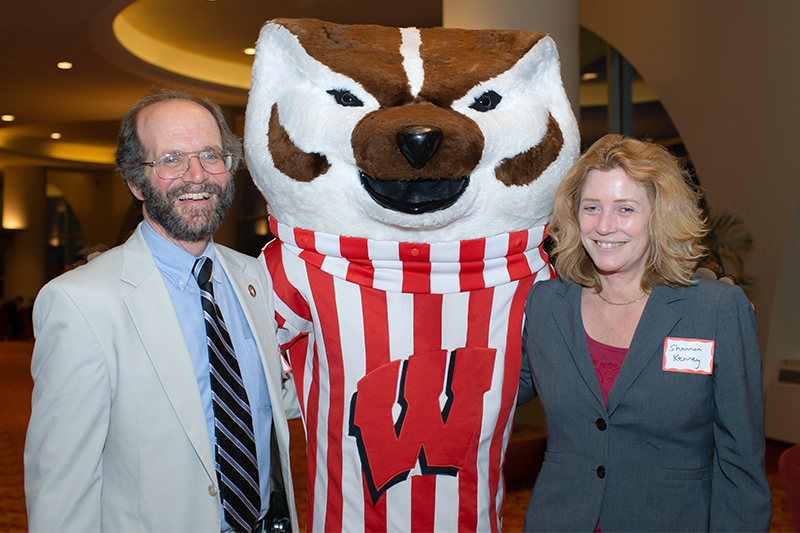 Dean Golden, Bucky Badger, and Shannon Kenney