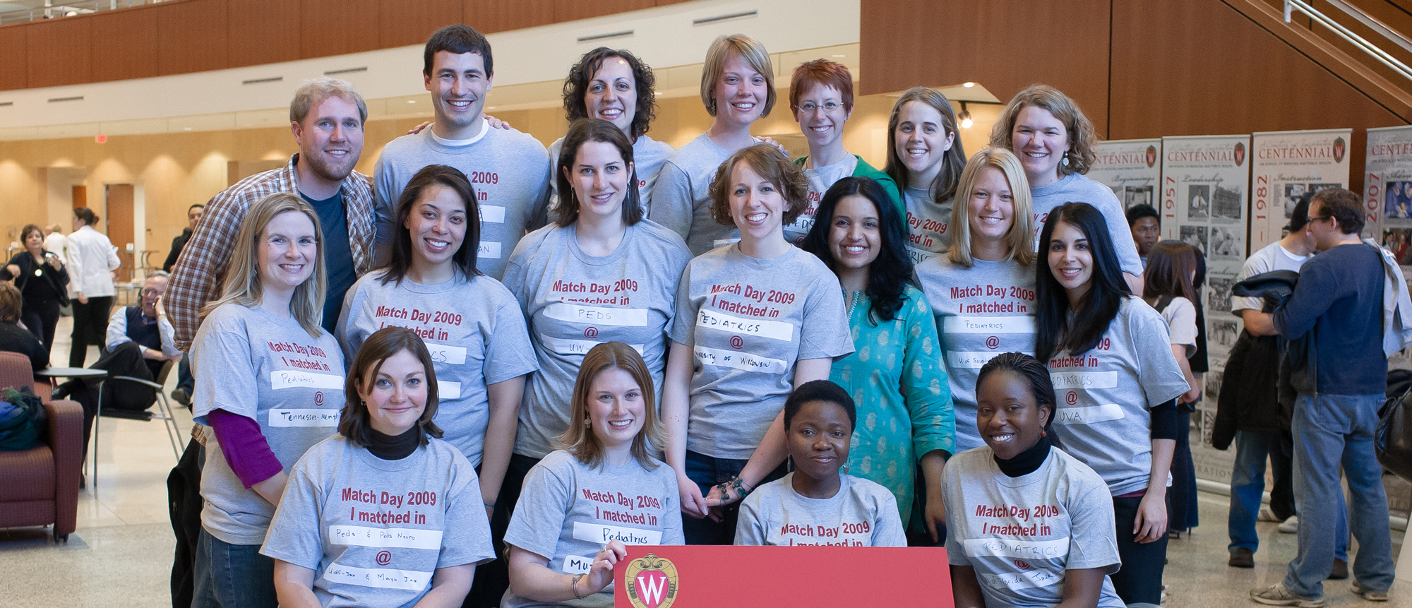 A group of people on Match Day 2009