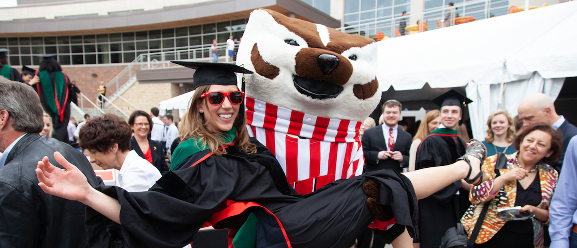 Christine Ripp and Bucky Badger