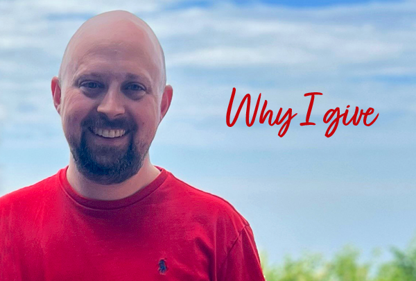 Jason Carr with the text "Why I give"