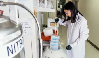 A student conducting stem cell research in a lab