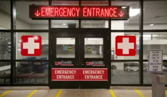 The entrance to an emergency room