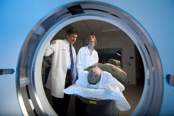 A patient undergoes a PET/CT scan